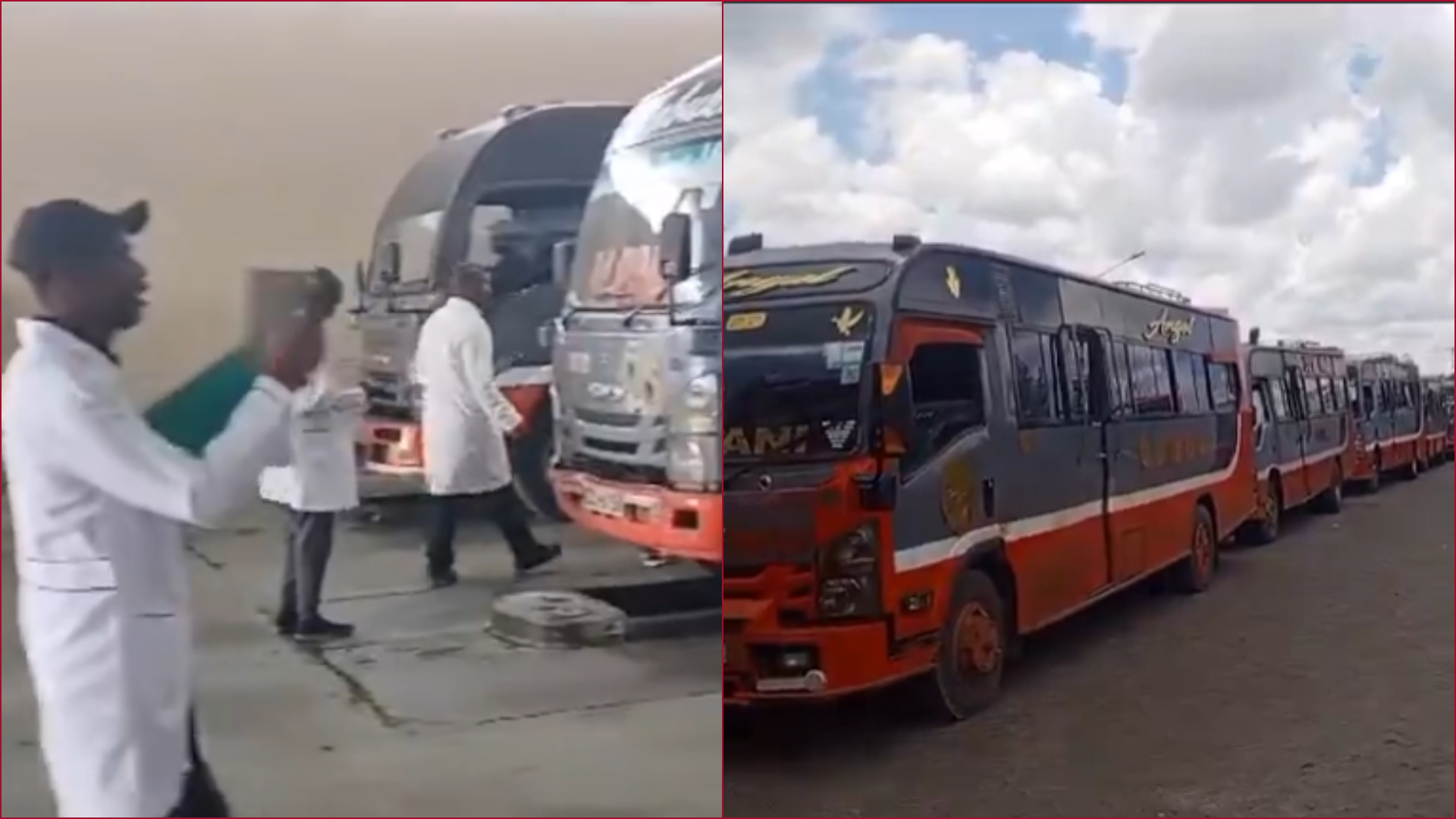 Super Metro buses were driven to NTSA inspection site on Saturday, March 22.